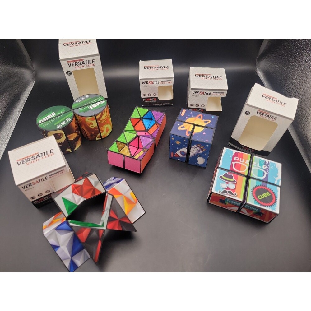 Versatile Magic Cube - 3D  Puzzle Cubes - Fidget Toys Lot of 5 Puzzles